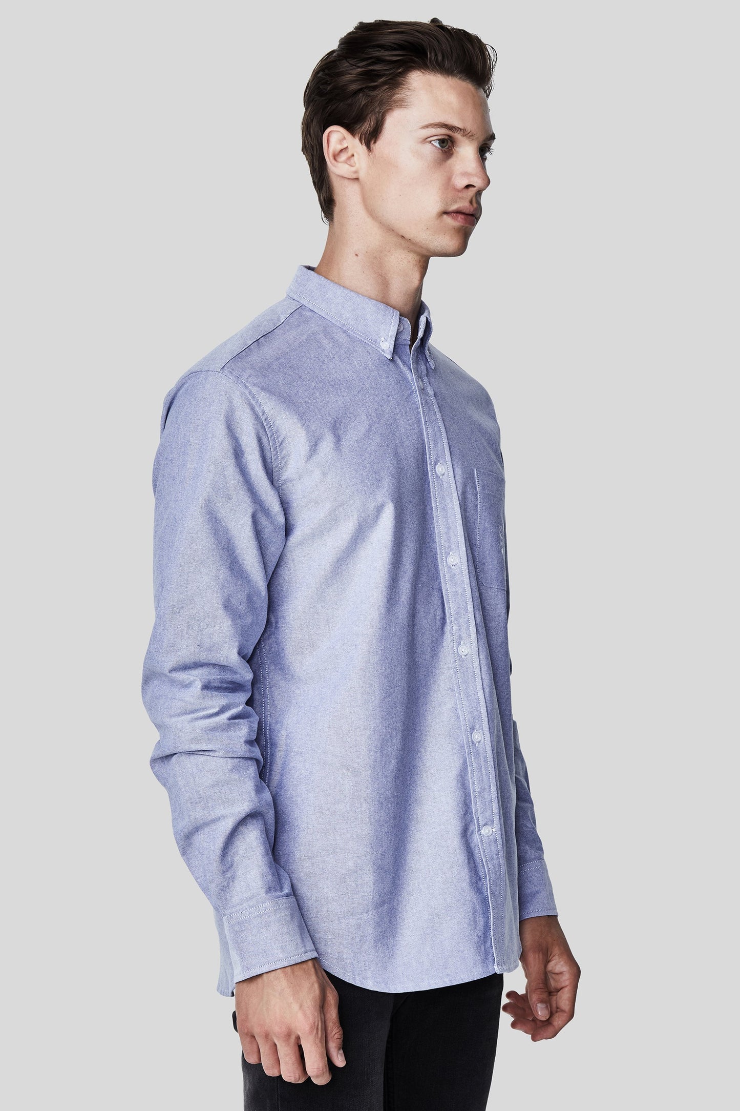 LIQUID LONG SLEEVE OXFORD SHIRT - BLUE OXFORD
