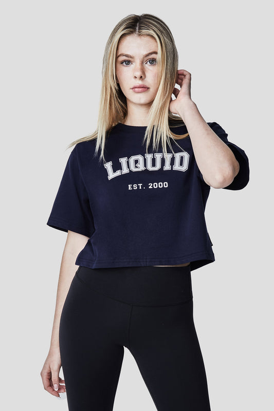 VARSITY FONT CROP TEE