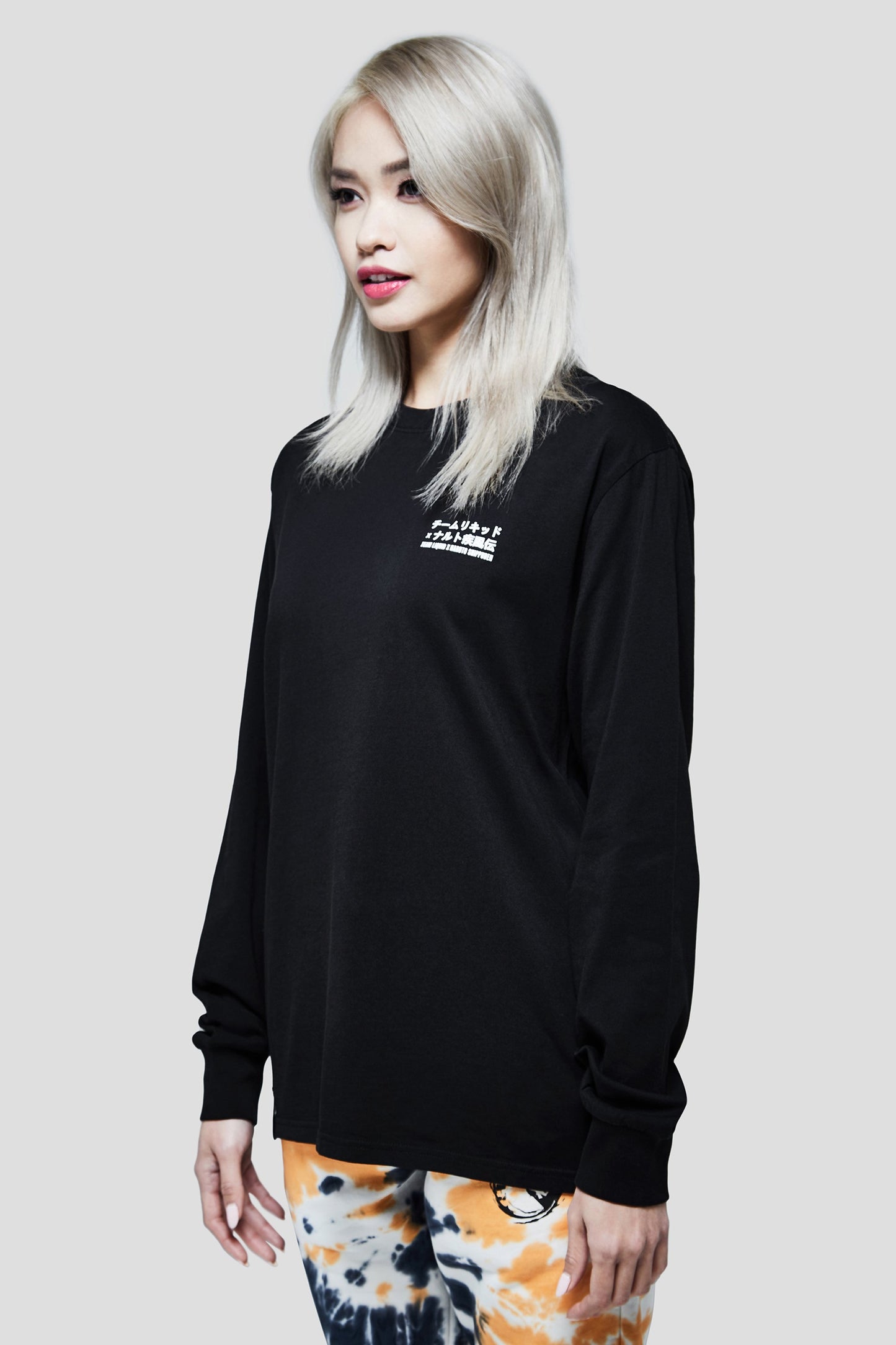 LIQUID x NARUTO LEAF VILLAGE LONG SLEEVE TEE - BLACK