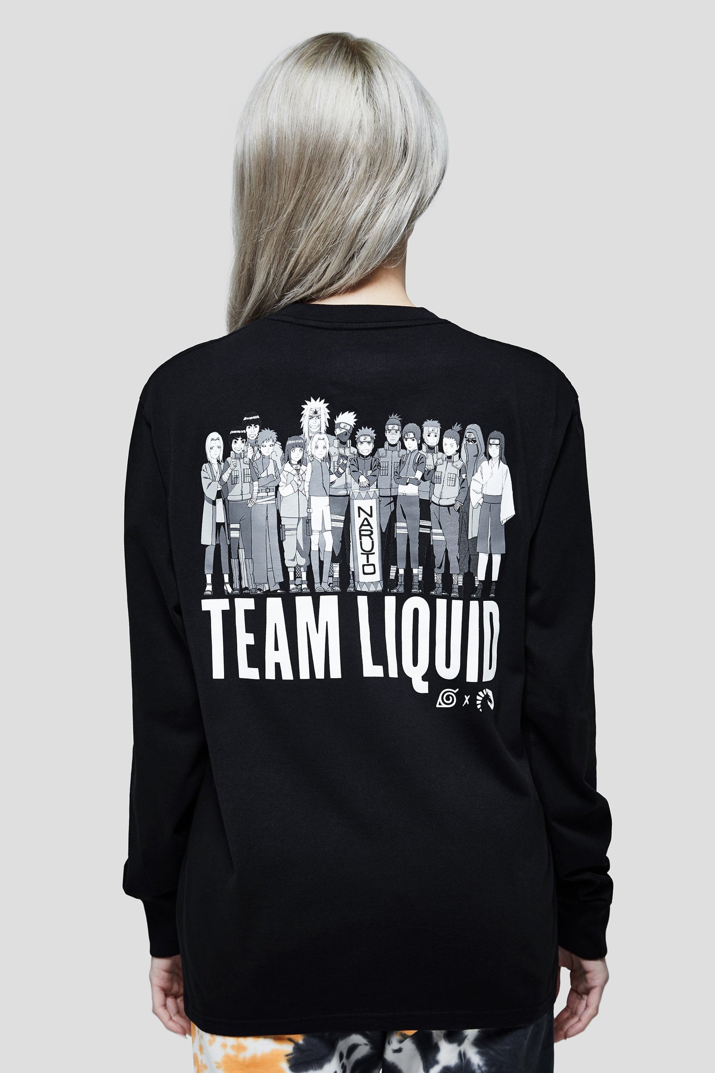 LIQUID x NARUTO LEAF VILLAGE LONG SLEEVE TEE - BLACK