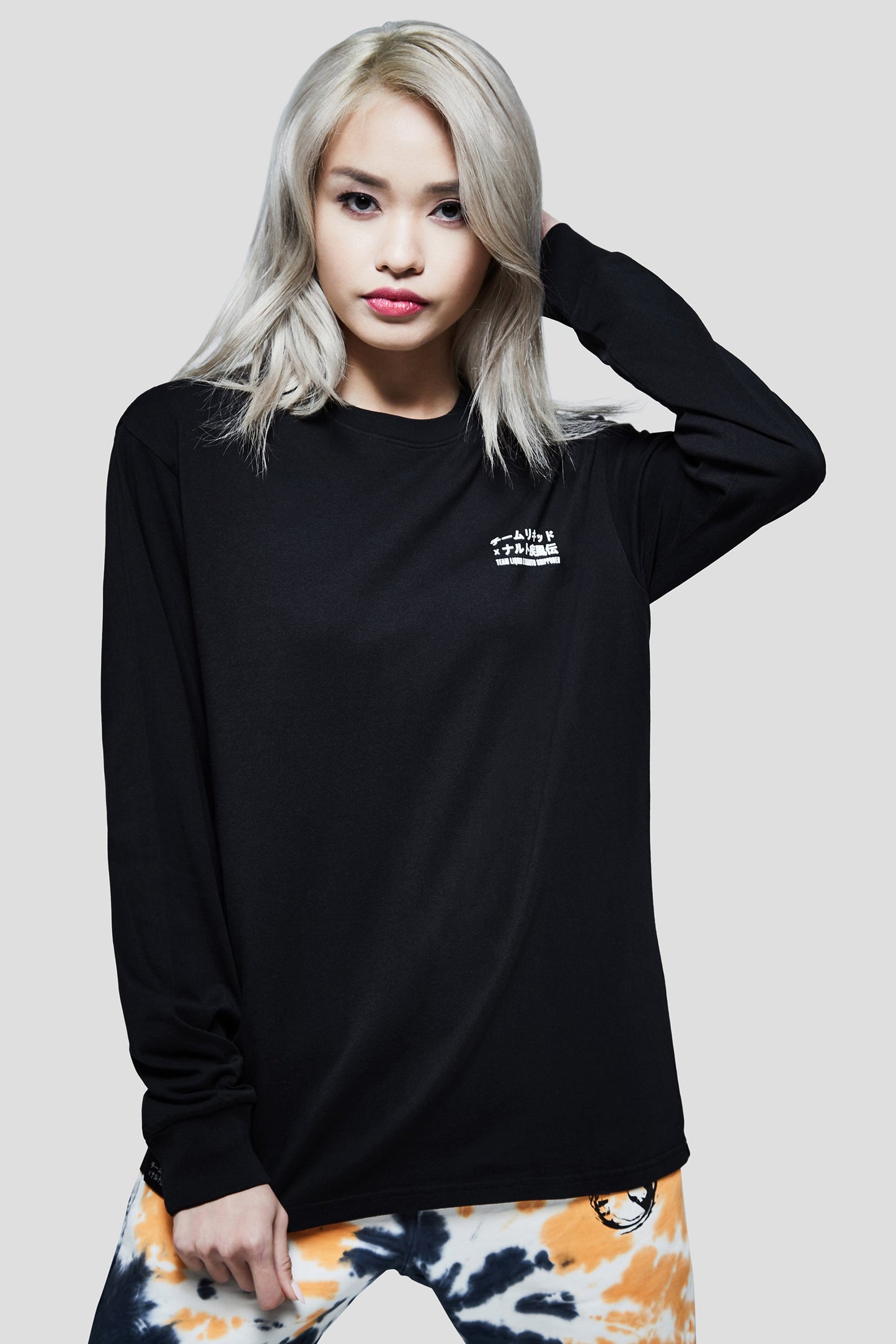 LIQUID x NARUTO LEAF VILLAGE LONG SLEEVE TEE - BLACK