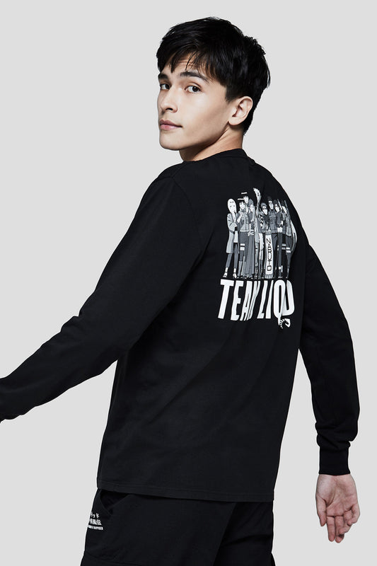 LIQUID x NARUTO LEAF VILLAGE LONG SLEEVE TEE - BLACK