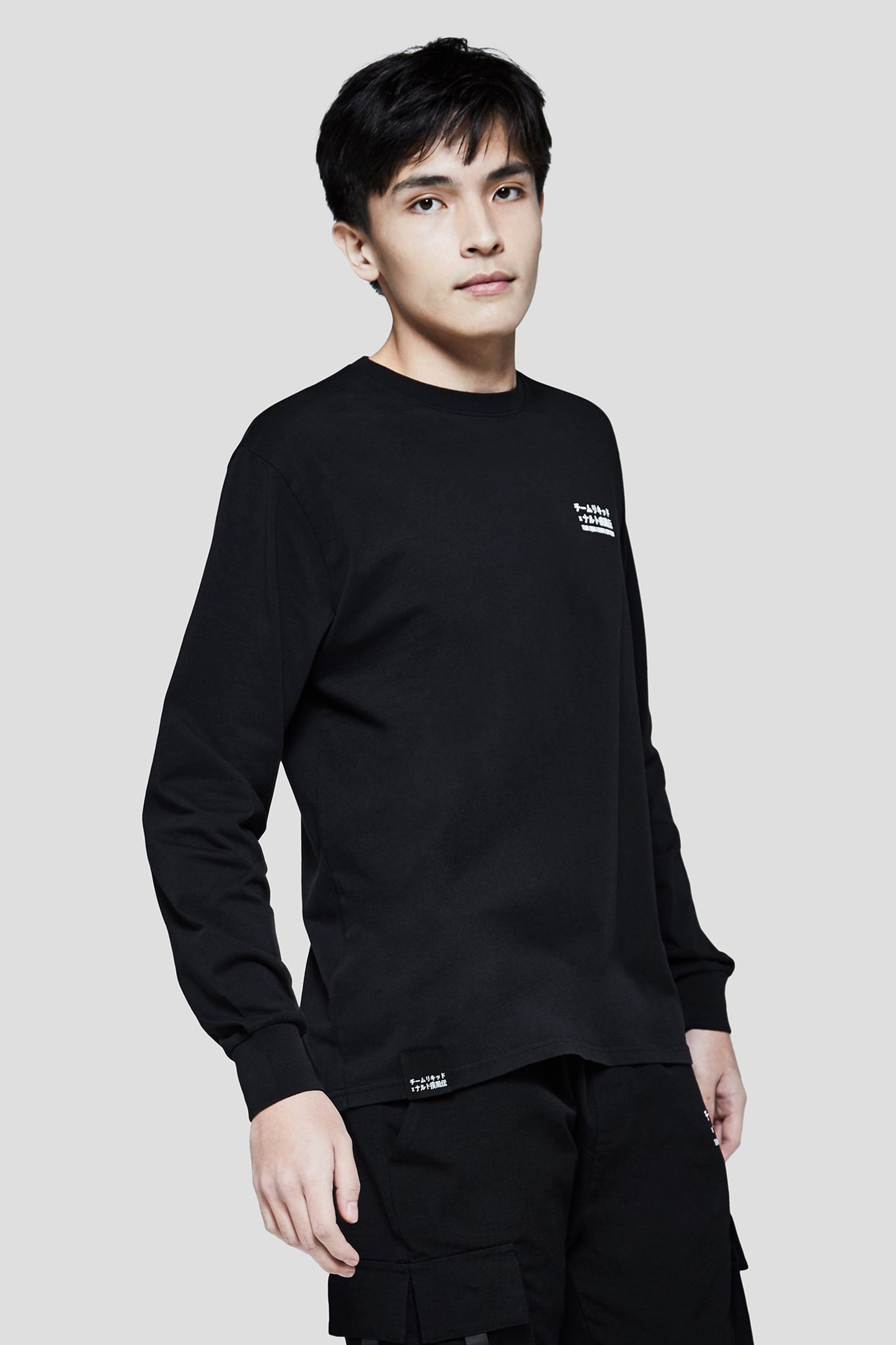 LIQUID x NARUTO LEAF VILLAGE LONG SLEEVE TEE - BLACK