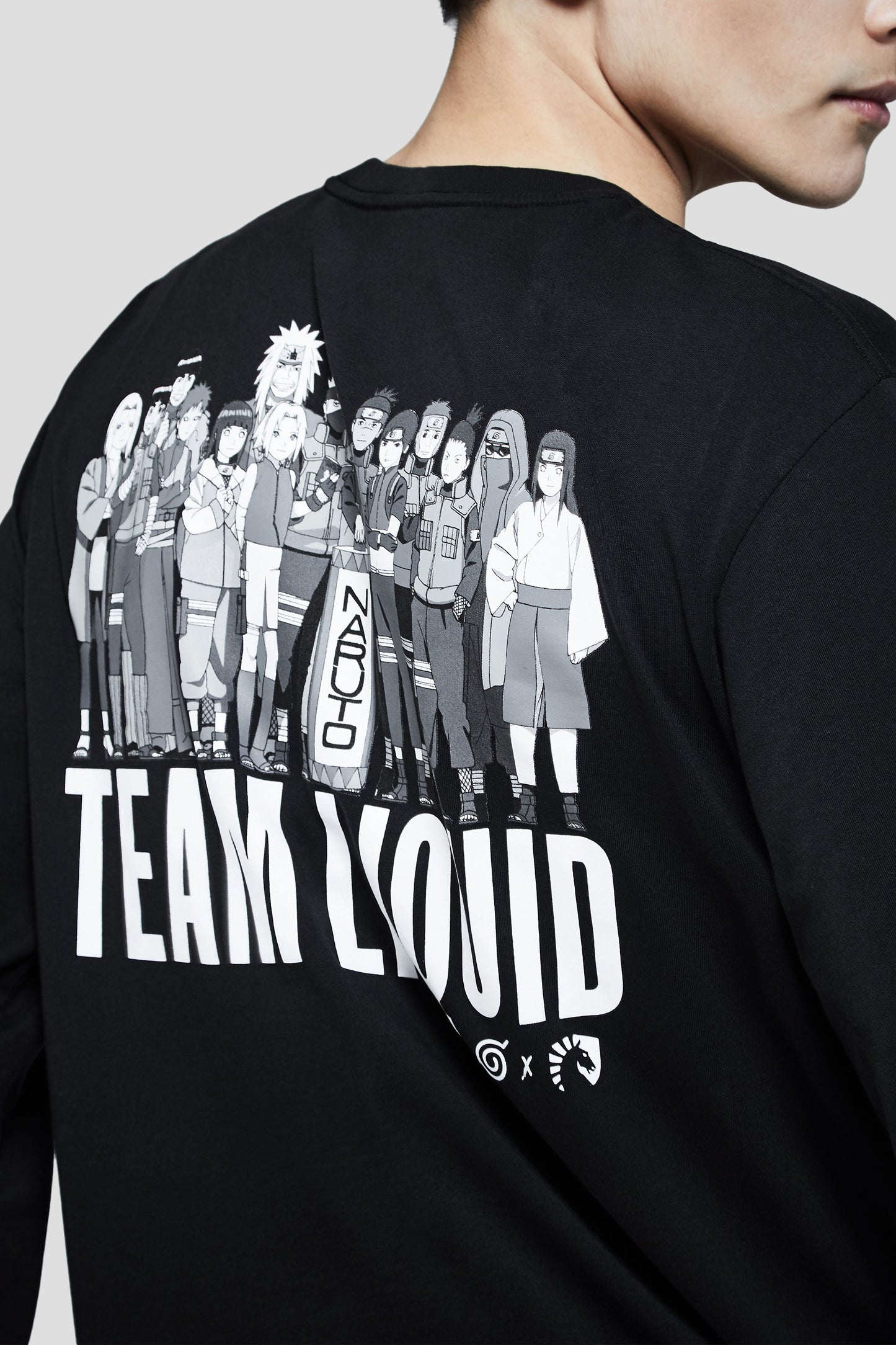 LIQUID x NARUTO LEAF VILLAGE LONG SLEEVE TEE - BLACK