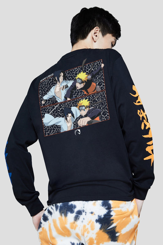 LIQUID x NARUTO VERSUS LONG SLEEVE TEE - BLACK