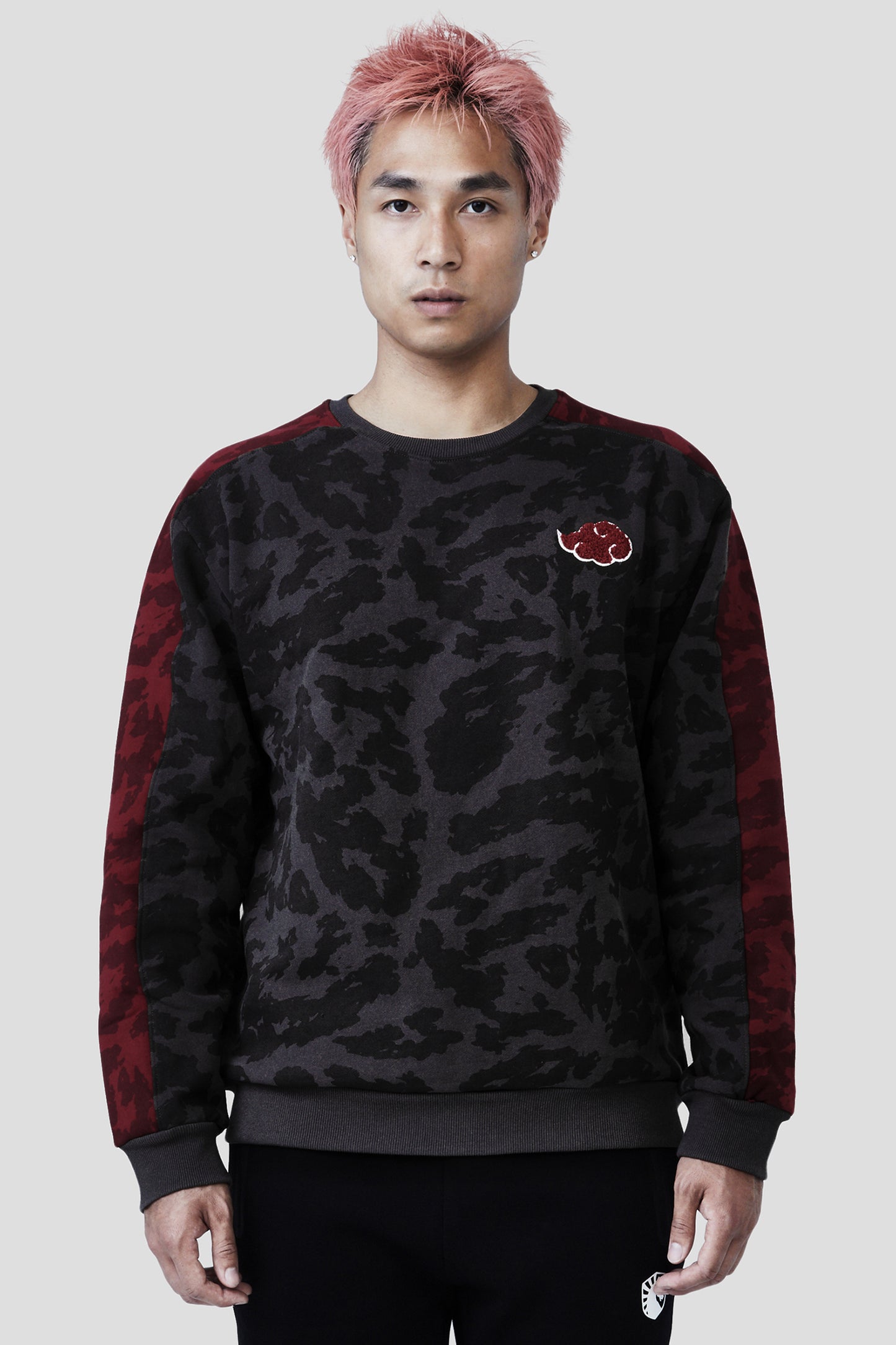 NARUTO AKATSUKI CHARCOAL PATTERN CREWNECK SWEATSHIRT
