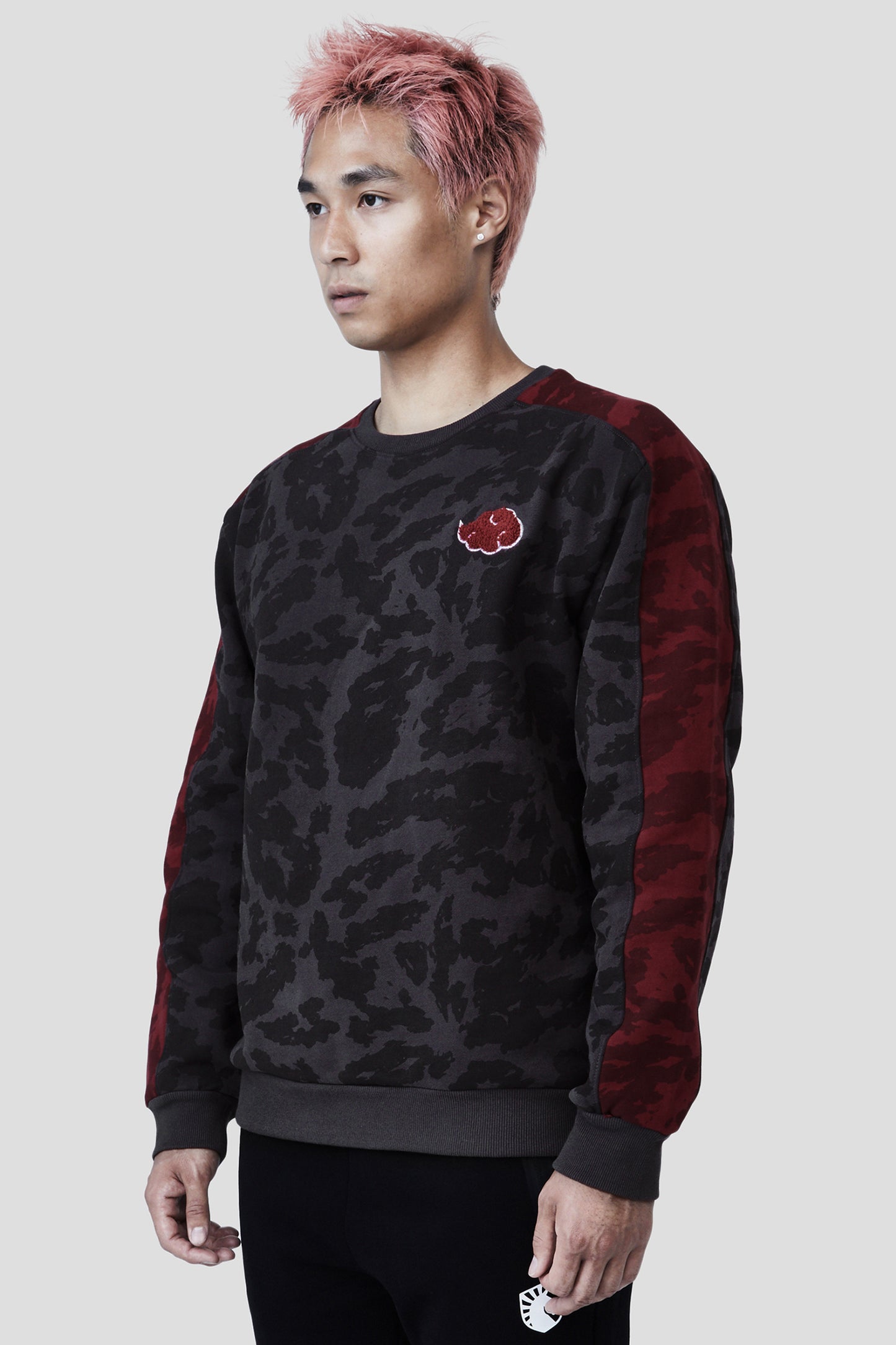 NARUTO AKATSUKI CHARCOAL PATTERN CREWNECK SWEATSHIRT