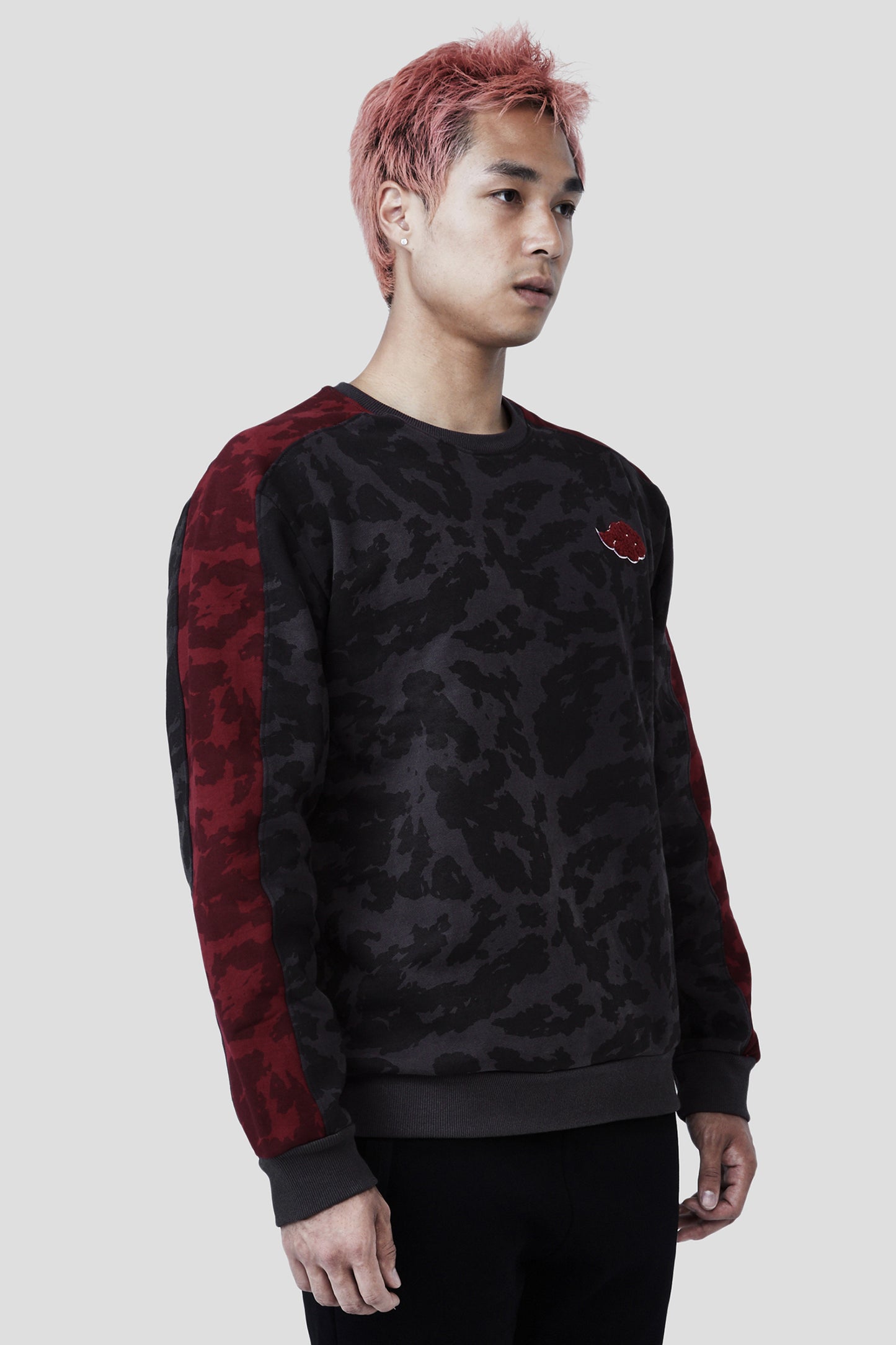 NARUTO AKATSUKI CHARCOAL PATTERN CREWNECK SWEATSHIRT