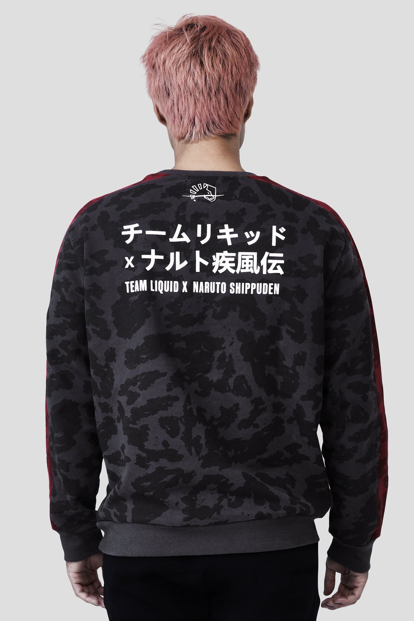NARUTO AKATSUKI CHARCOAL PATTERN CREWNECK SWEATSHIRT