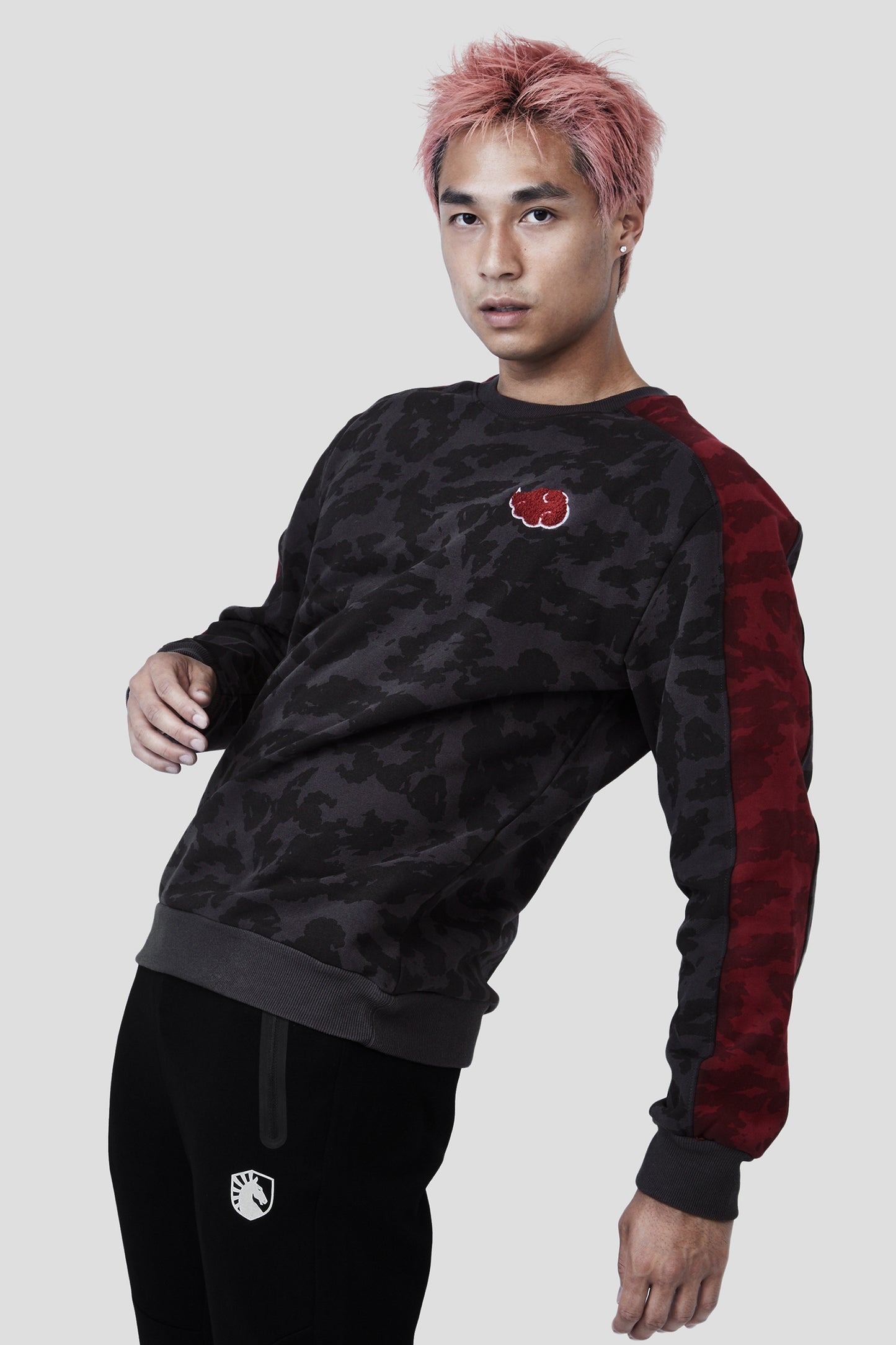 NARUTO AKATSUKI CHARCOAL PATTERN CREWNECK SWEATSHIRT