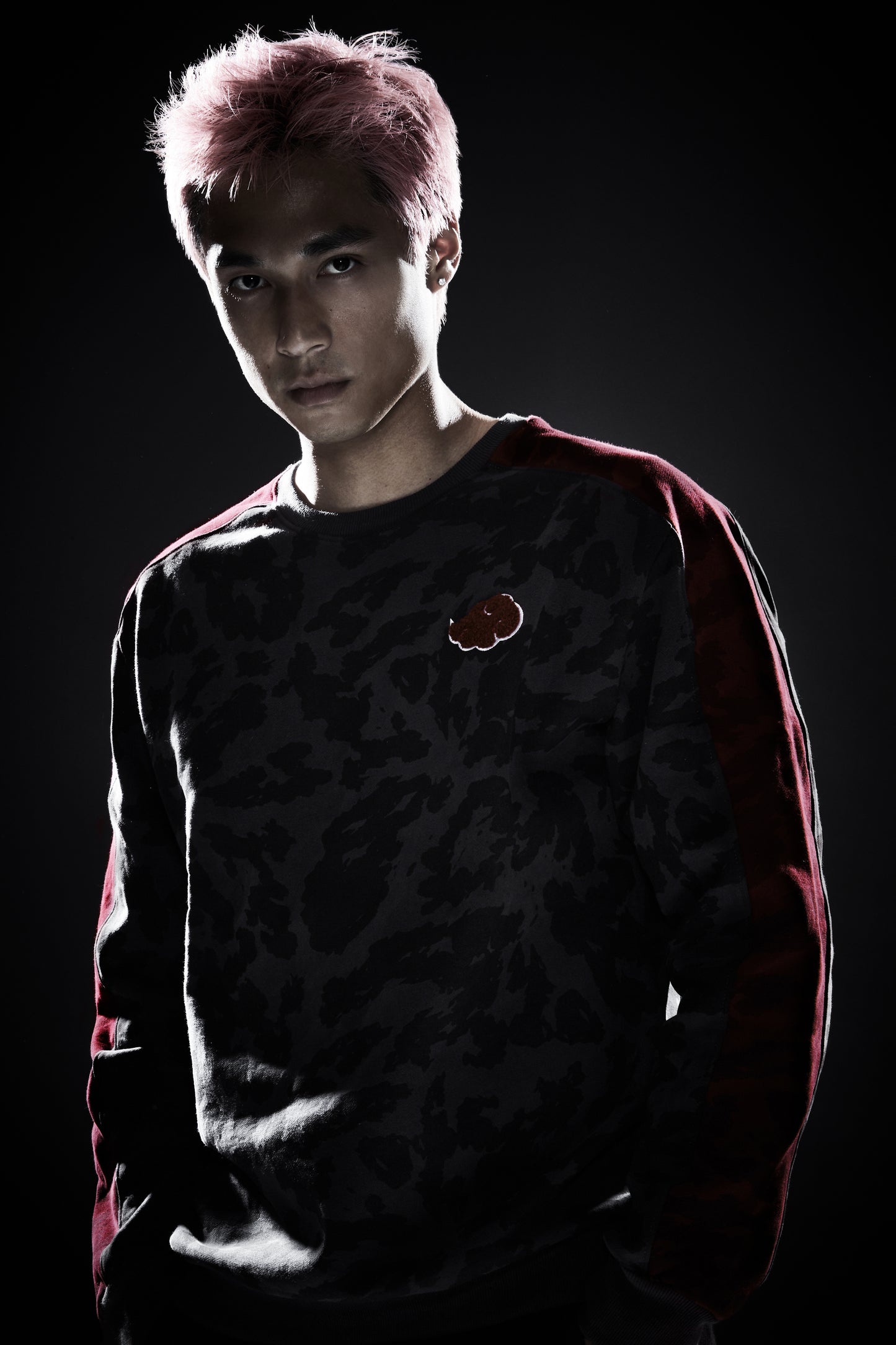 NARUTO AKATSUKI CHARCOAL PATTERN CREWNECK SWEATSHIRT