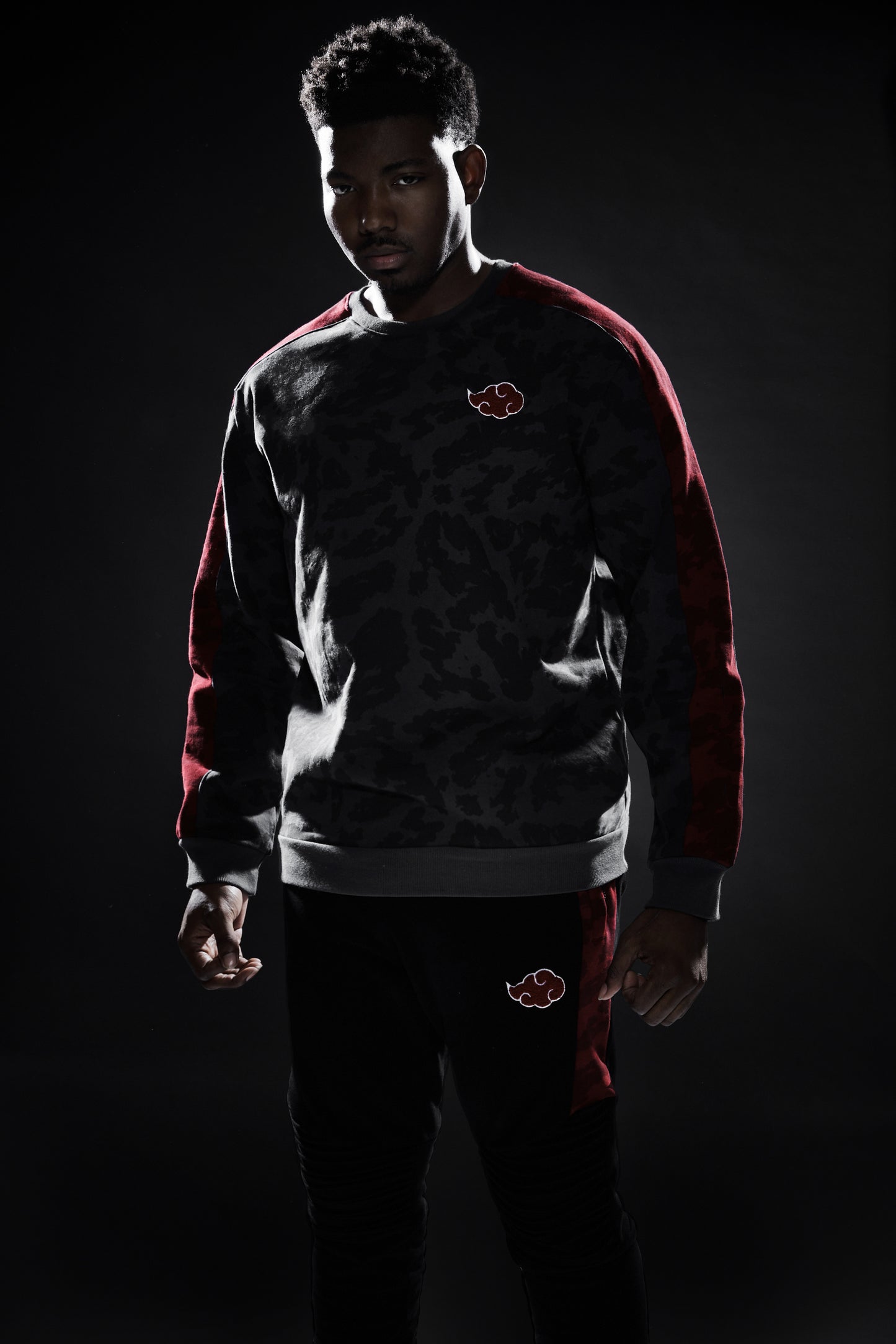 NARUTO AKATSUKI CHARCOAL PATTERN CREWNECK SWEATSHIRT