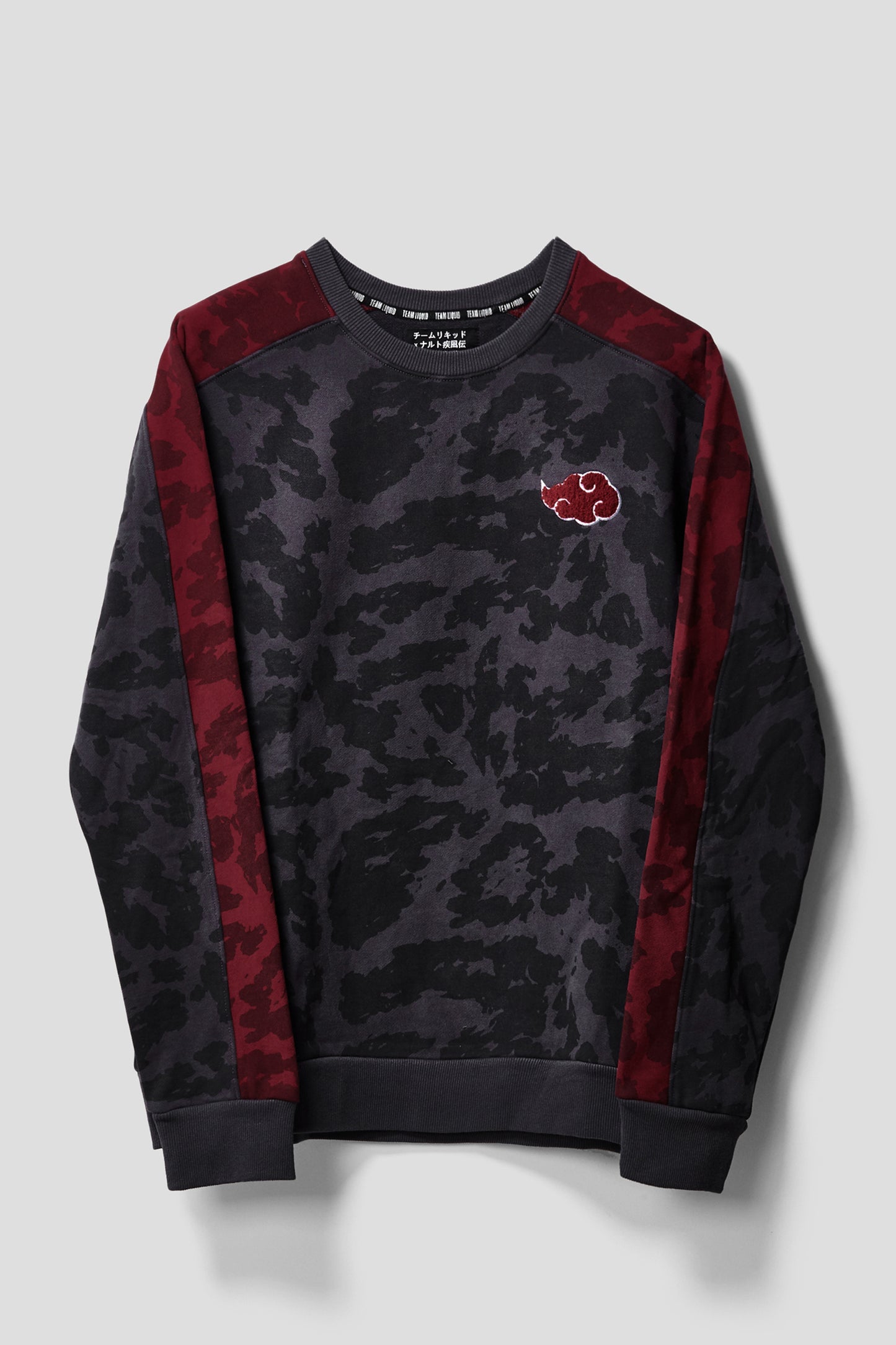 NARUTO AKATSUKI CHARCOAL PATTERN CREWNECK SWEATSHIRT
