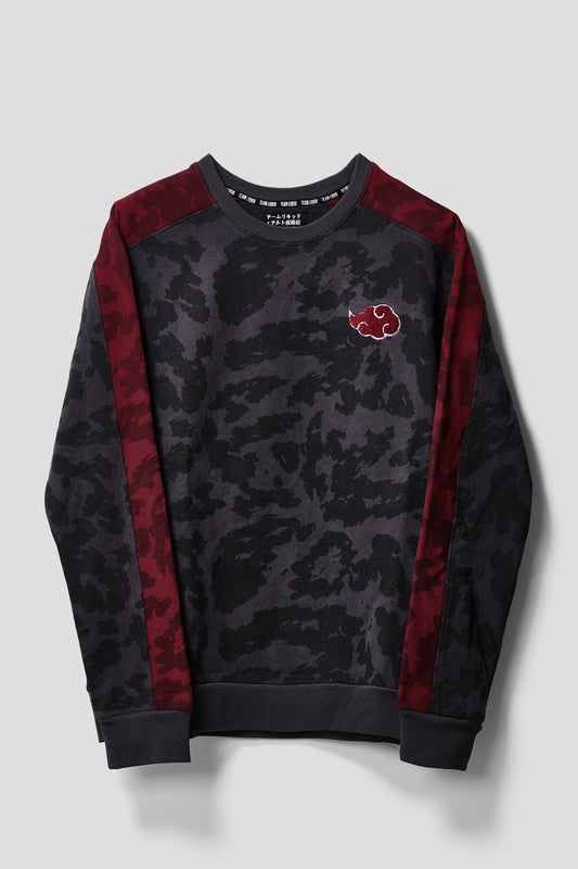 NARUTO AKATSUKI CHARCOAL PATTERN CREWNECK SWEATSHIRT