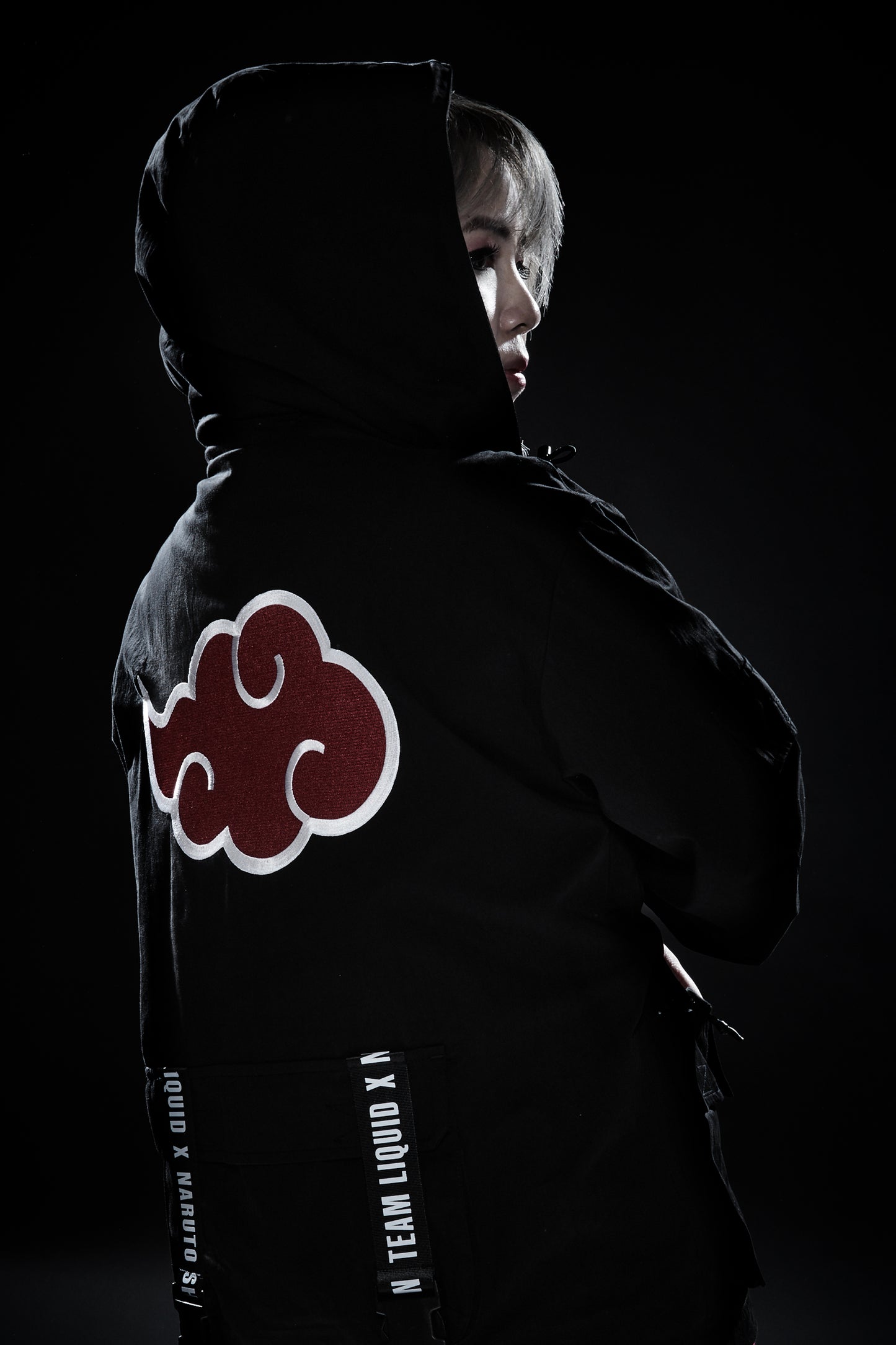 LIQUID x NARUTO AKATSUKI TSUKUYOMI ITACHI PACKABLE TECH JACKET