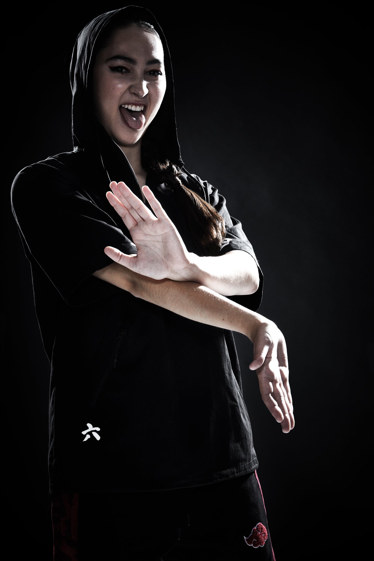 NARUTO AKATSUKI SIX PATHS OF PAIN SHORT SLEEVE TECH HOODIE