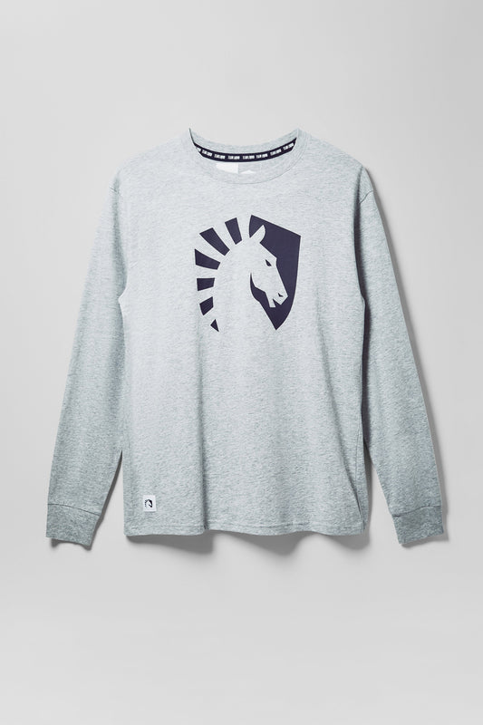 LIQUID CREST LONG SLEEVE TEE - GREY HEATHER - Team Liquid