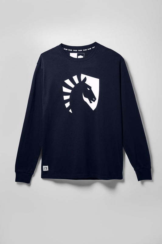 LIQUID CREST LONG SLEEVE TEE - NAVY - Team Liquid