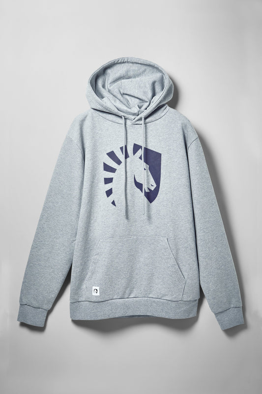 LIQUID CREST PULLOVER HOODIE - GREY HEATHER - Team Liquid