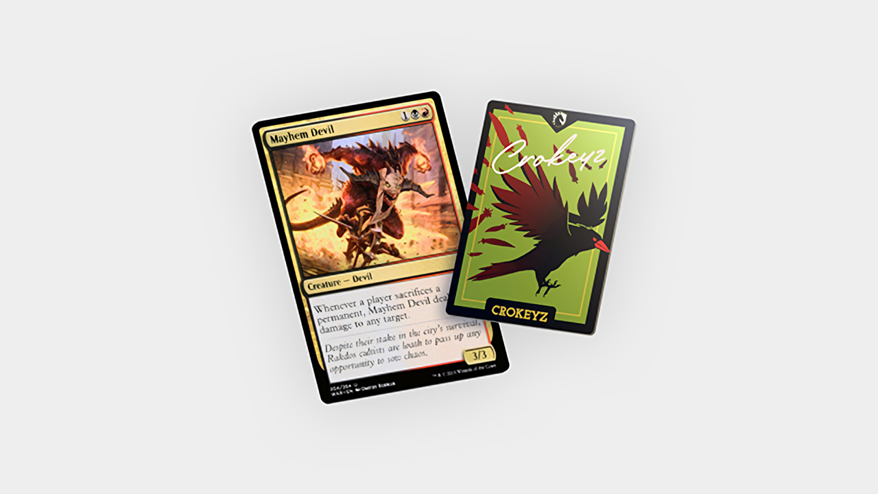 Mayhem Devil Card Signed by Crokeyz