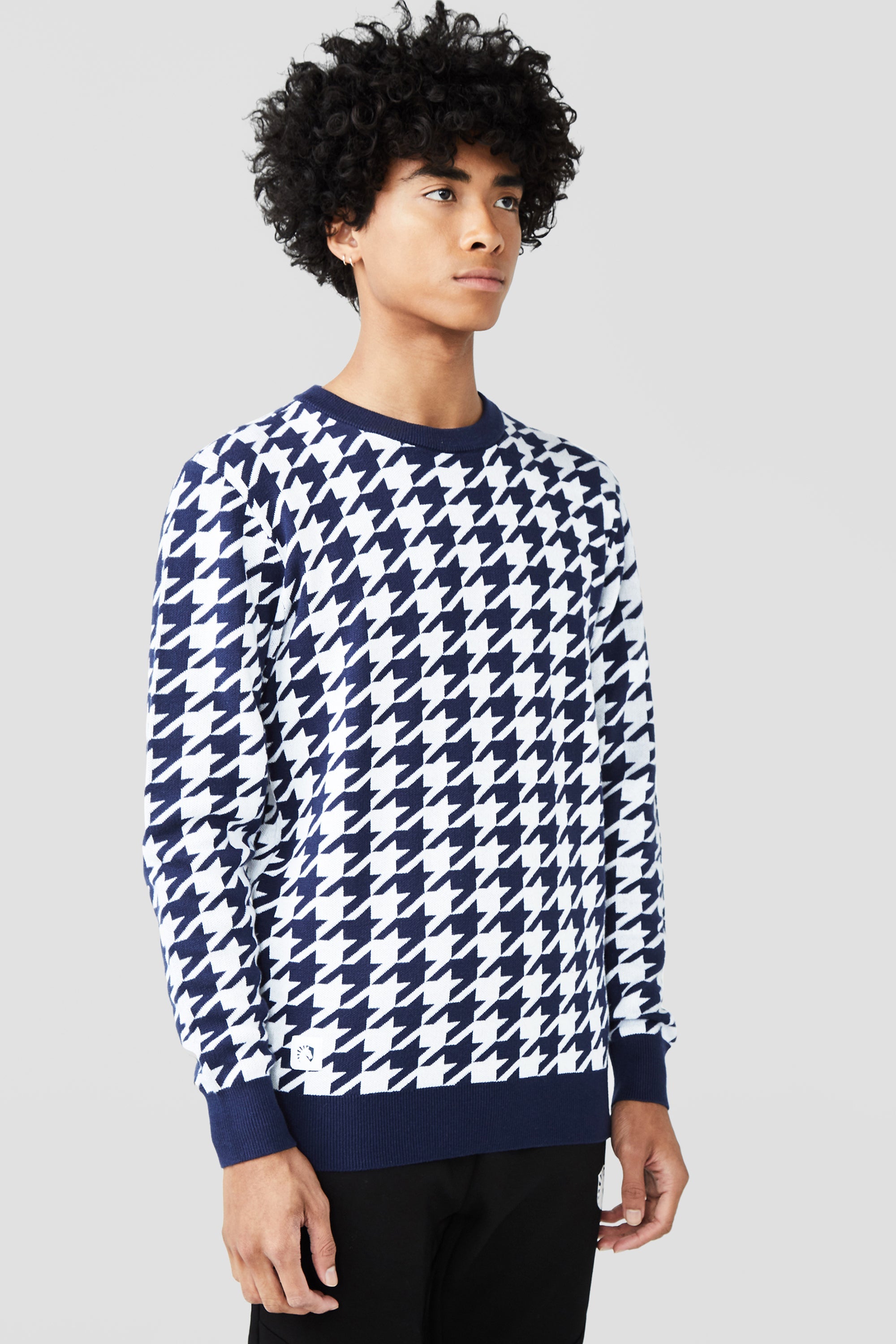 トップス Lumignon Houndstooth fur knit top Lumignon Houndstooth