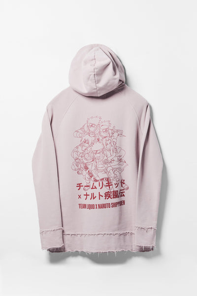 LIQUID X NARUTO 20Y FRAYED PULLOVER CHERRY BLOSSOM TEAM 7 HOODIE